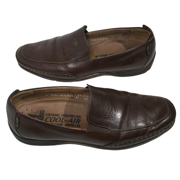 Mephisto Size 10 Cool Air Dark Brown Leather Slip On Loafers Driver - Picture 7 of 15